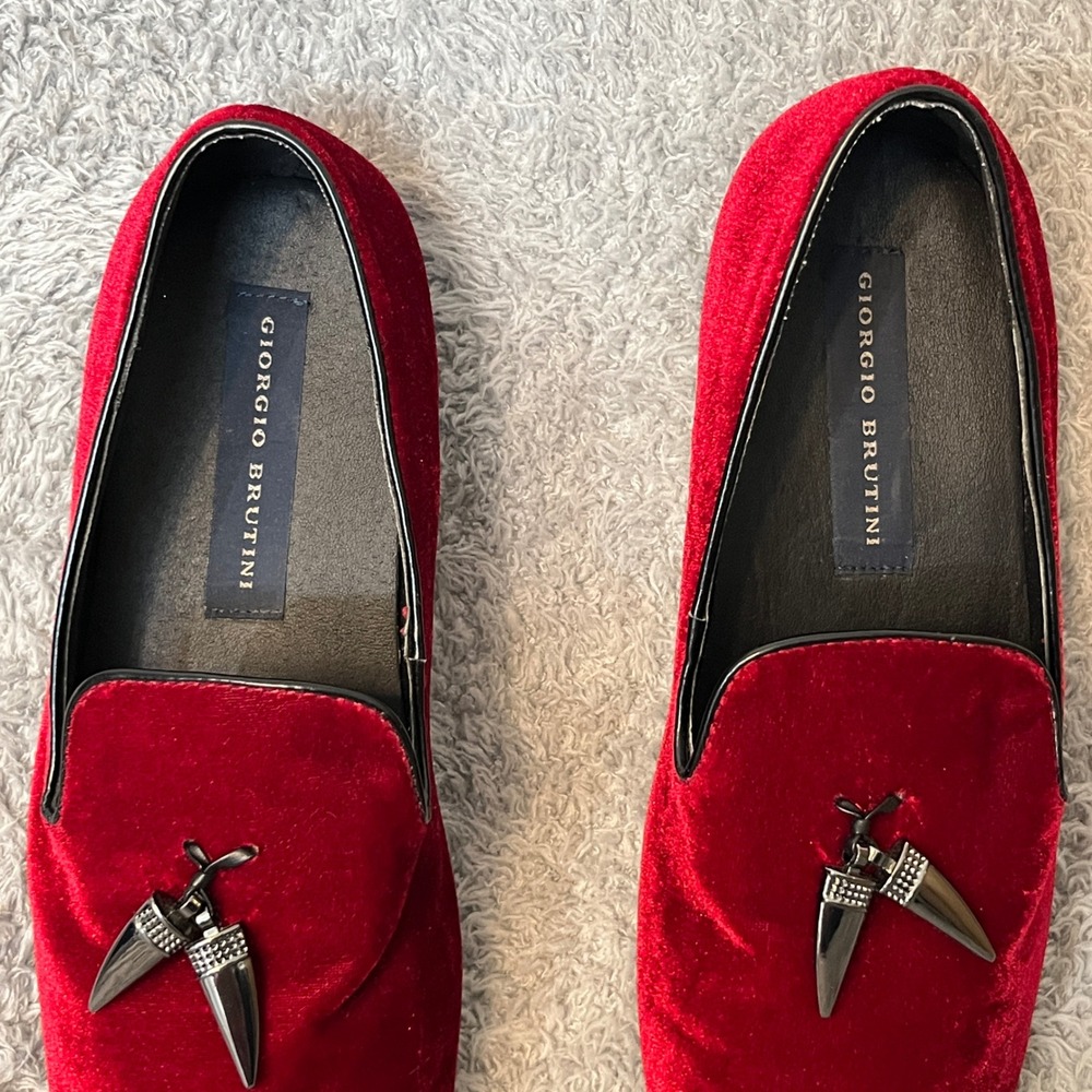 Giorgio Brutini Mens Cowell Red Velvet Loafer Dress Shoes Size 10.5 M - Picture 12 of 15